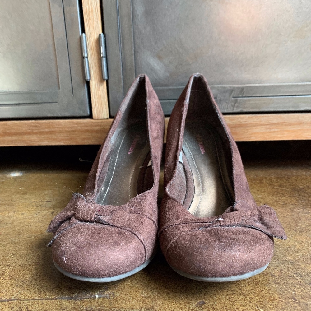 Brown Suede Wedges